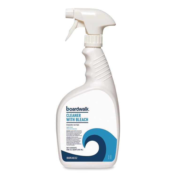 Cleaner with Bleach, Apple Scent, 32 oz Bottle, 12/Carton