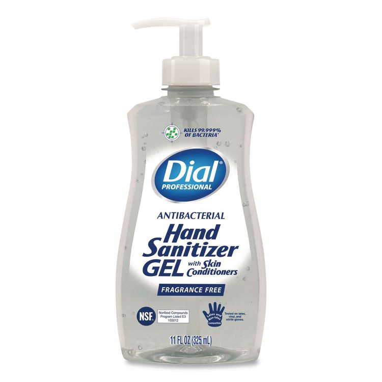 Gel Antibacterial Hand Sanitizer, 11 oz Pump Bottle, Fragrance-Free