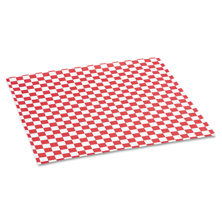 Grease-Resistant Paper Wraps And Liners, 12 X 12, Red Check, 1,000/box, 5 Boxes/carton
