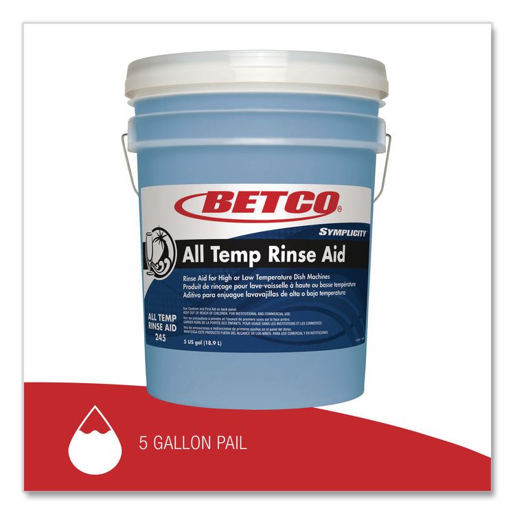 Symplicity All Temp Rinse Aid, 5 gal Pail