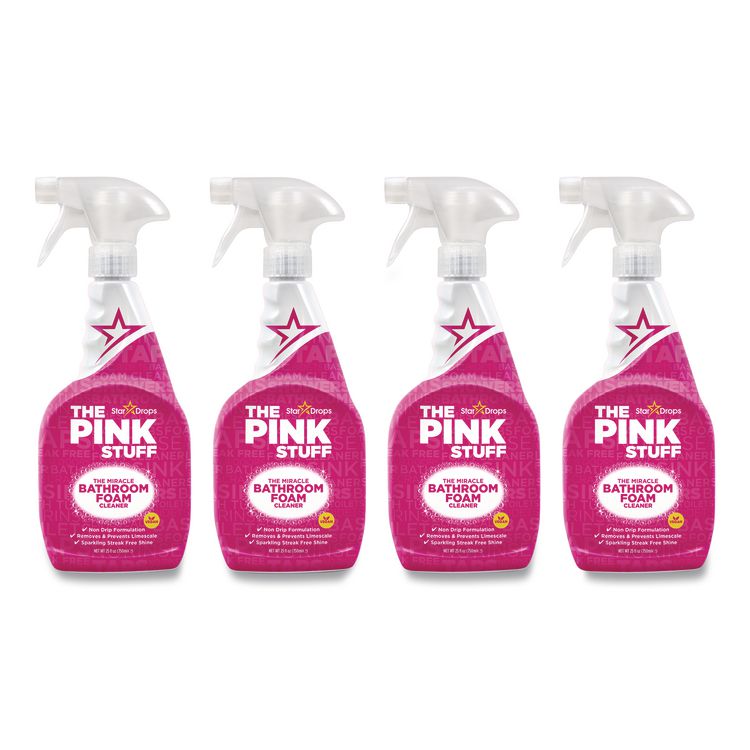 Miracle Bathroom Foam Cleaner, Fruity Scent, 25.4 oz Trigger Spray Bottle, 4/Carton