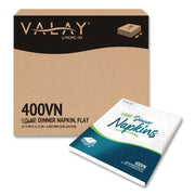 Valay Airlaid Flat Dinner Napkin, 1-Ply, 15.75 x 15.75, White, 100/Pack, 10 Packs/Carton