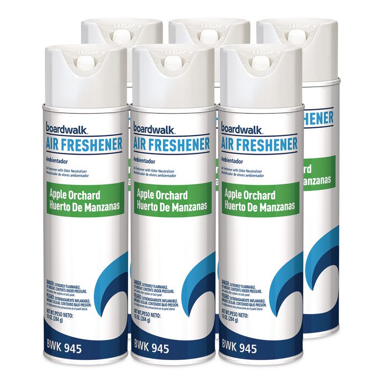 Aerosol Air Freshener, Apple Orchard, 10 oz Aerosol Spray, 6/Carton
