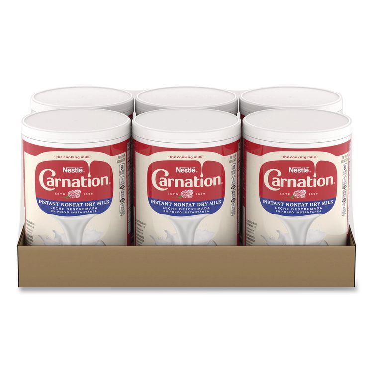 Instant Nonfat Dry Milk, Unsweetened, 8.5 lb Canister, 6/Carton