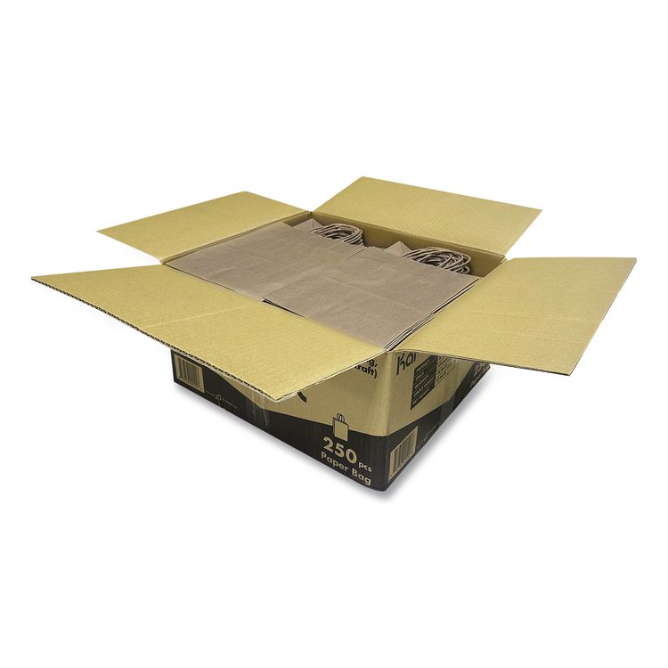 Paper Shopping Bag, Rope Handles, Small Size, 8.1 x 4.5 x 10.6, Kraft, 250/Carton