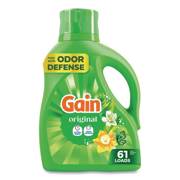 Liquid Laundry Detergent, Gain Original Scent, 81 oz Pour Bottle, 4/Carton