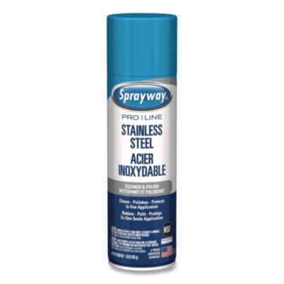Sprayway® PRO LINE Stainless Steel Cleaner and Polish, 15 oz Aerosol Spray, 12/Carton