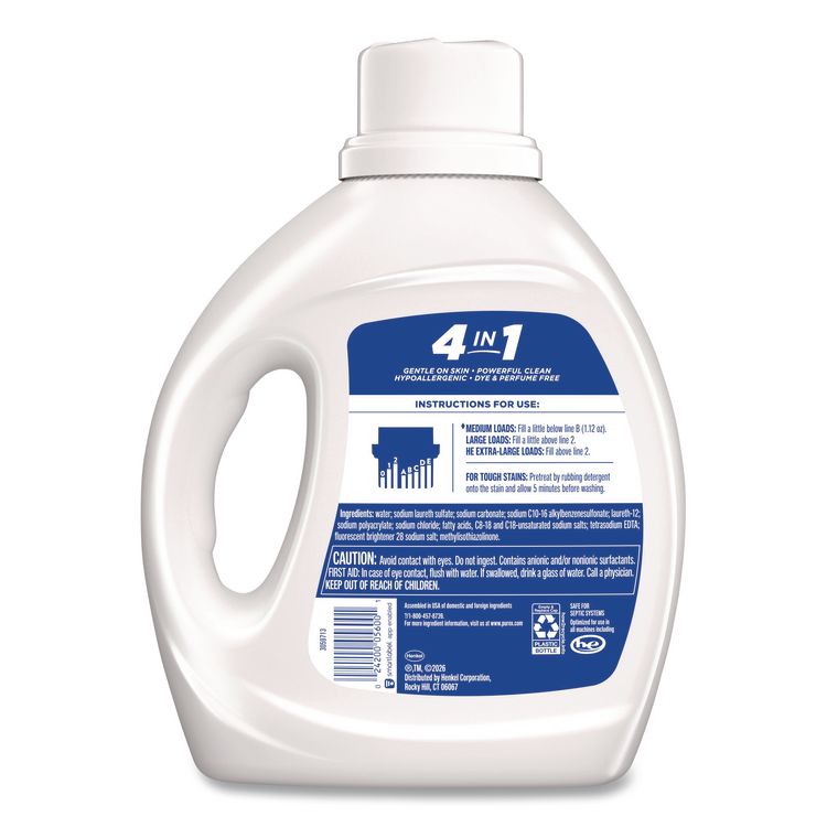 Free and Clear Liquid Laundry Detergent, 66 oz Bottle