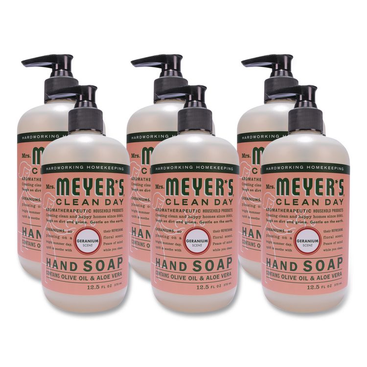Clean Day Liquid Hand Soap, Geranium Scent, 12.5 oz, 6/Carton