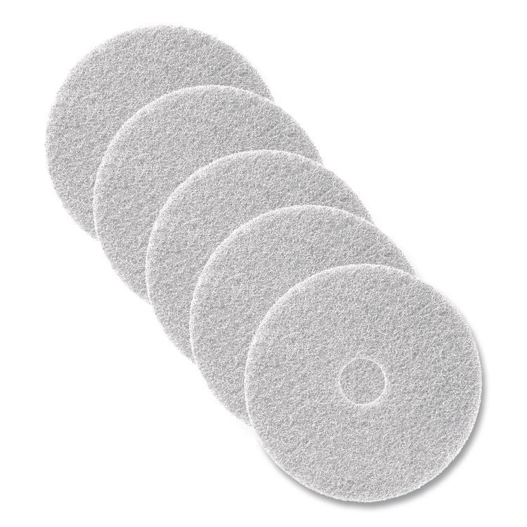 Polishing Pads, 17" Diameter, White, 5/Carton