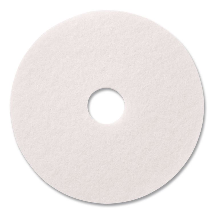 Polishing Pads, 17" Diameter, White, 5/Carton