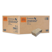 Fiber Container Sleeves, World Centric Leaf Design, 7.5 x 10 x 3.25, Natural, Paper, 800/Carton
