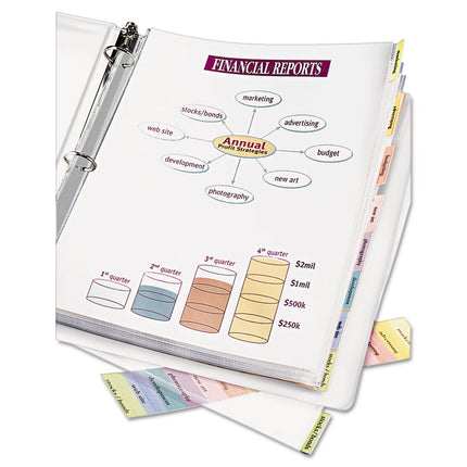 Protect 'n Tab Top-Load Clear Sheet Protectors W/eight Tabs, Letter