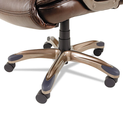 Alera Veon Series Executive High-Back Bonded Leather Chair, Supports Up To 275 Lb, Brown Seat/back, Bronze Base