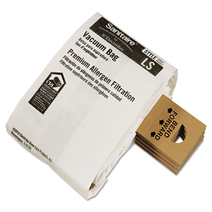 Commercial Upright Vacuum Cleaner Replacement Bags, Style LS, 5/Pack, 10 Packs/Carton