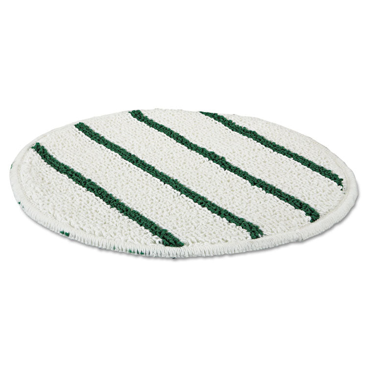 Low Profile Scrub-Strip Carpet Bonnet, 19" Diameter, White/green