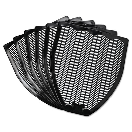 Disposable Urinal Floor Mat, Nonslip, Fresh Blast Scent, 17.5 x 20.38, Black, 6/Carton