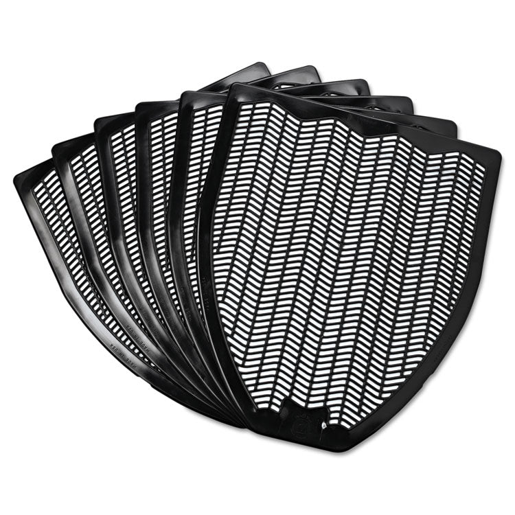 Disposable Urinal Floor Mat, Nonslip, Fresh Blast Scent, 17.5 x 20.38, Black, 6/Carton