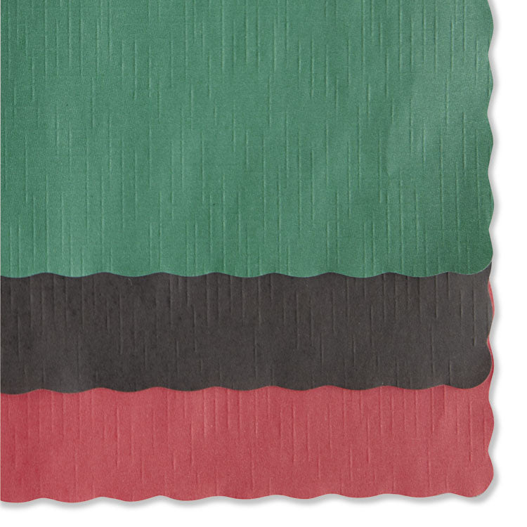 Solid Color Scalloped Edge Placemats, 9.5 X 13.5, Hunter Green, 1,000/carton