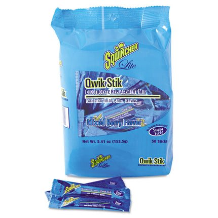 Sugar-Free Qwik Stik Energy Drink Mix, Berry, 1.26 oz Packet, 50/Pack