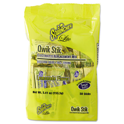 Sugar-Free Qwik Stik Energy Drink Mix, Lemonade, 1.26 oz Packet, 50/Pack
