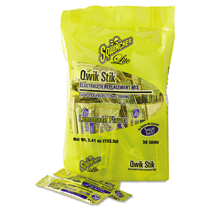 Sugar-Free Qwik Stik Energy Drink Mix, Lemonade, 1.26 oz Packet, 50/Pack