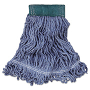 Super Stitch Blend Mop Head, Cotton/Synthetic, Medium, Blue, 6/Carton