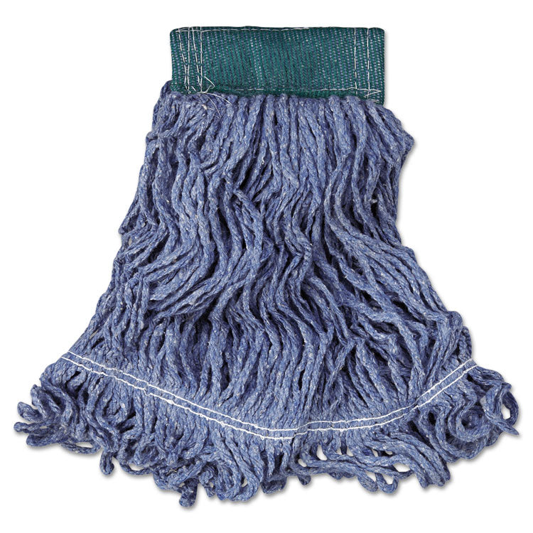 Super Stitch Blend Mop Head, Cotton/Synthetic, Medium, Blue, 6/Carton