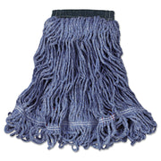 Swinger Loop Wet Mop Head, Medium, Cotton/synthetic, Blue, 6/carton