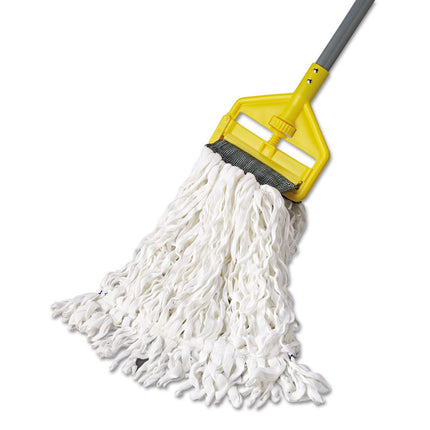 Clean Room Mop Head, Rayon, Loop-End, Medium, White, 12/carton