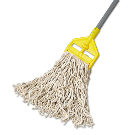 Economy Cut-End Cotton Wet Mop Head, 16oz, 1" Band, White, 12/carton