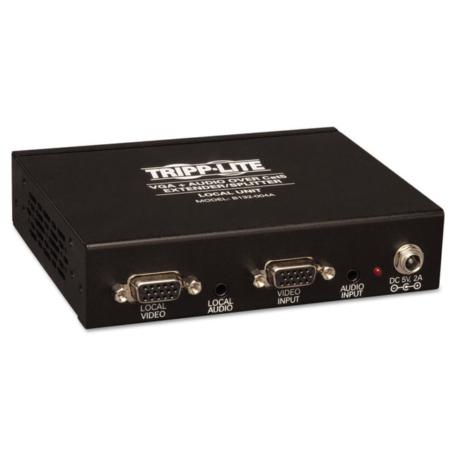VGA with Audio Over CAT5/CAT6 Extender Splitter, Black, TAA Compliant
