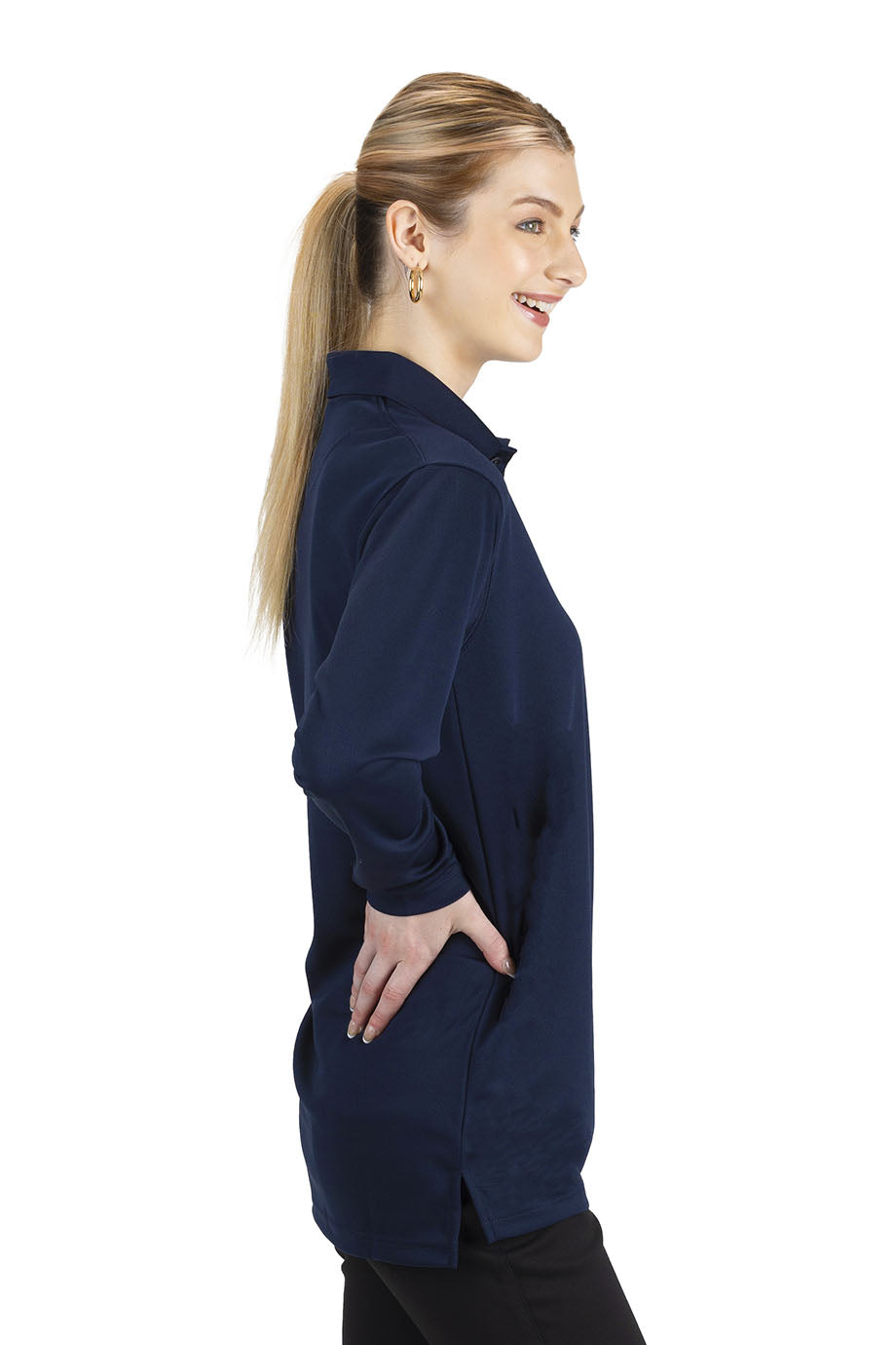 EDWARDS HI-PERFORMANCE MESH LONG SLEEVE POLO