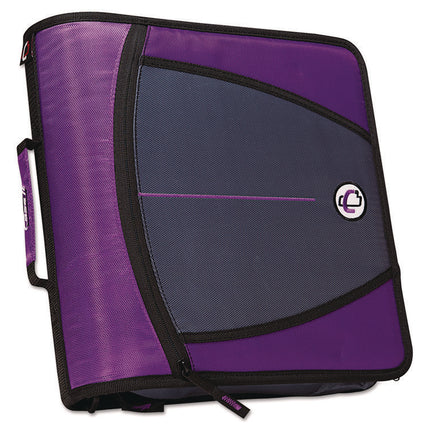 Large Capacity Zipper Binder, 3 Rings, 3" Capacity, 11 X 8.5, Purple