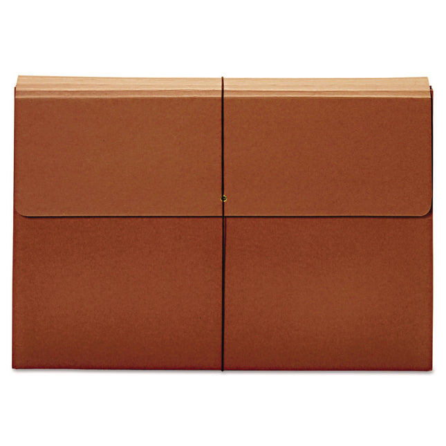 Expanding Wallet, 3.5" Expansion, 1 Section, Elastic Cord Closure, Tabloid Size, Brown