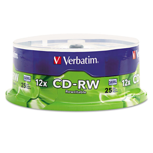 Cd-Rw Rewritable Disc, 700 Mb/80 Min, 12x, Spindle, Silver, 25/pack