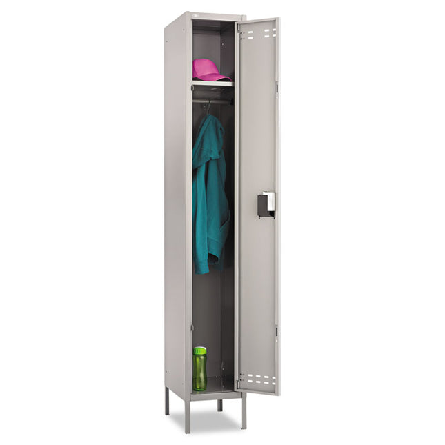 Single-Tier Locker, 12w X 18d X 78h, Two-Tone Gray