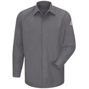 Bulwark® Men's Midweight FR Pocketless Concealed-Gripper Work Shirt / SMS2GY
