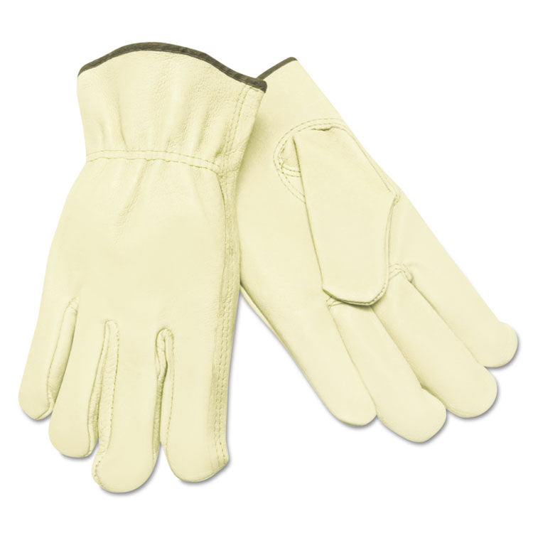 Unlined Pigskin Driver Gloves, Cream, Medium, 12 Pairs