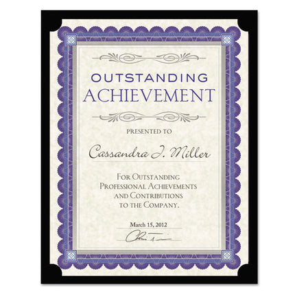 Certificate Holder, Black, 105lb Linen Stock, 12 x 9.5, 10/Pack
