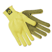 Kevlar Gloves, Large, Coated String Knit/kevlar, Pvc Dots, Dozen