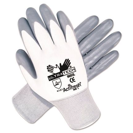 Ultra Tech Nitrile-Coated Gloves, Medium, Dozen