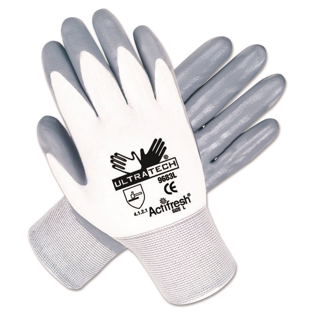 Ultra Tech Nitrile-Coated Gloves, Medium, Dozen