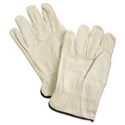 Unlined Pigskin Driver Gloves, Cream, X-Large, 12 Pairs