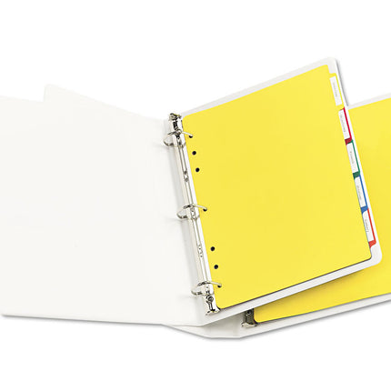 Heavy-Duty Plastic Dividers With Multicolor Tabs And White Labels , 5-Tab, 11 X 8.5, Assorted, 1 Set