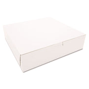 White One-Piece Non-Window Bakery Boxes, 10 x 10 x 2.5, White, Paper, 250/Carton