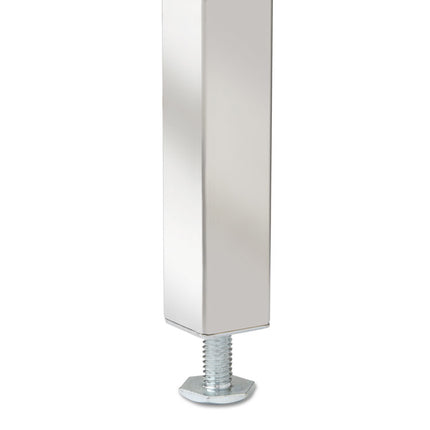 Double Pedestal Steel Desk, 60" x 30" x 29.5", Cherry/Putty, Chrome-Plated Legs