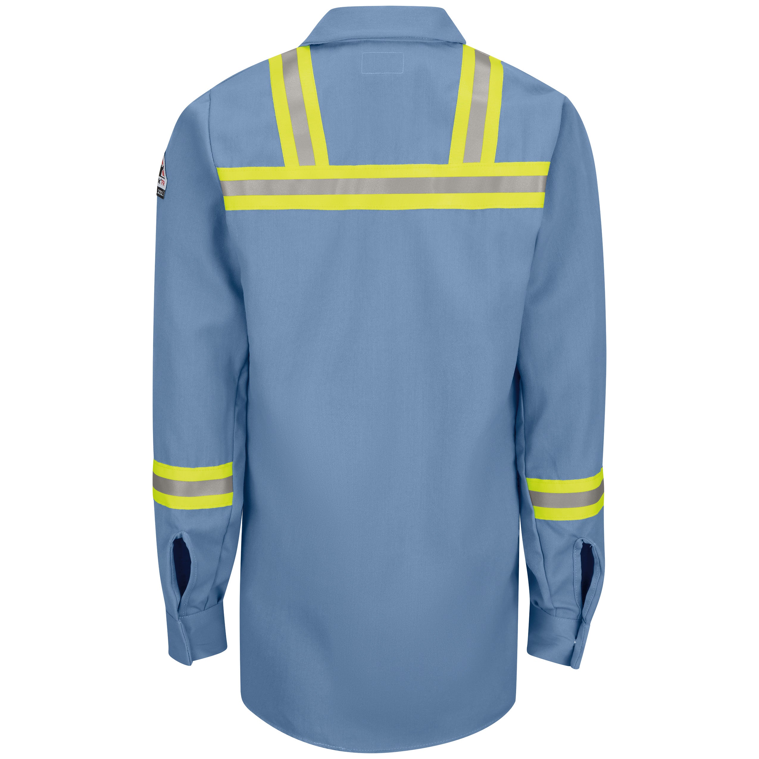 Bulwark® Enhanced Visibility Concealed-Gripper Pocketless Work Shirt / SMS6LB