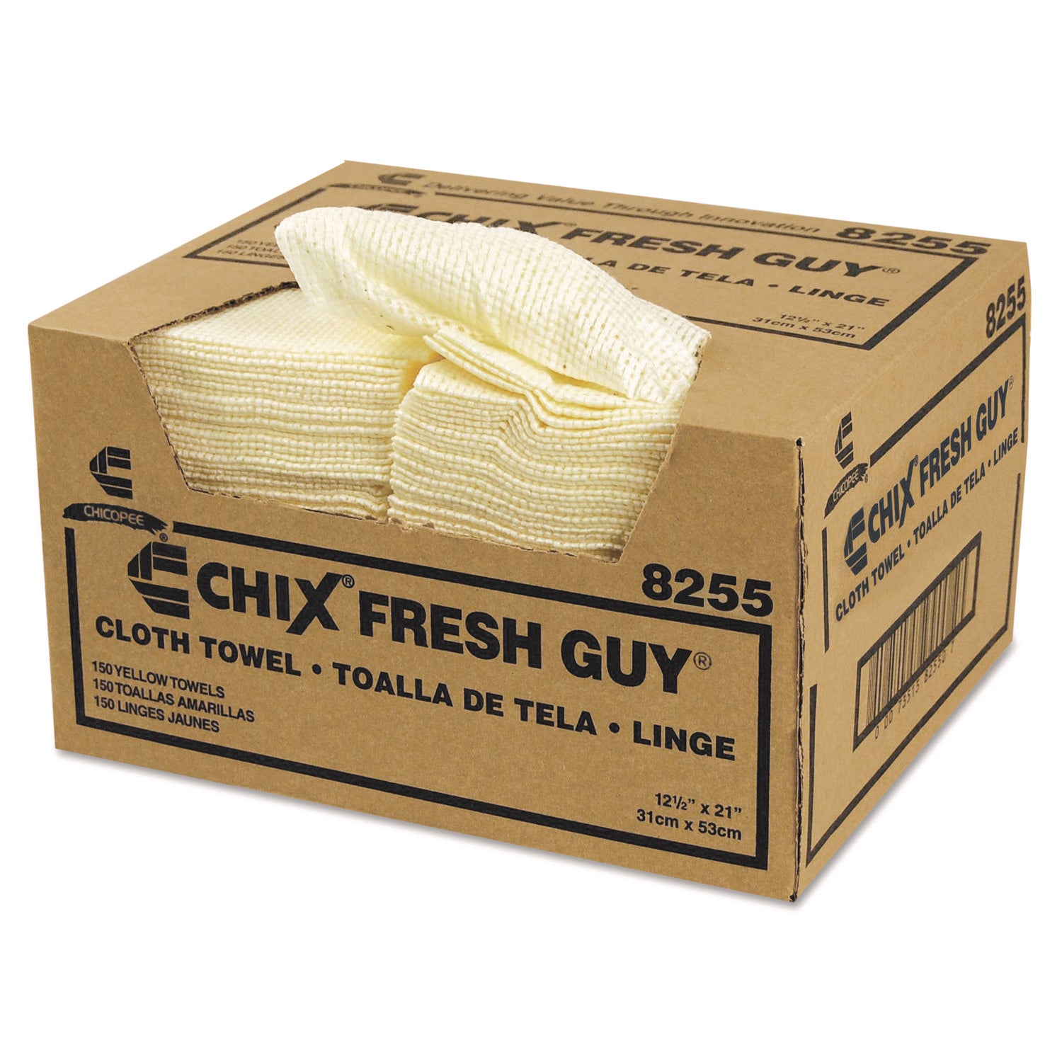 Fresh Guy Towels, 13.5 x 13.5, Yellow, 150/Carton