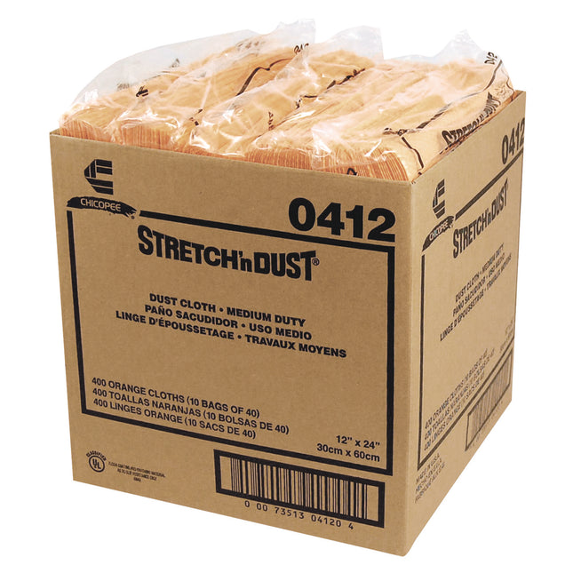 Stretch 'n Dust Cloths, 11 5/8 X 24, Yellow, 40 Cloths/pack, 10 Packs/carton